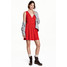 H&M Sukienka z dekoltem w serek 0470654002 Czerwony