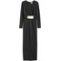 H&M Długa suknia z paskiem 0467218002 Czarny