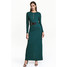 H&M Długa suknia z paskiem 0467218001 Ciemnozielony