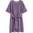 H&M Sukienka z wiązaniem 0455894005 Fioletowy