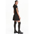 H&M Sukienka z dżerseju w prążki 0457275006 Czarny