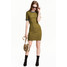 H&M Sukienka z dżerseju w prążki 0456501001 Ciemny oliwkowozielony
