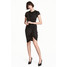 H&M Satynowa sukienka ze sznurkiem 0482821002 Czarny
