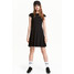 H&M Sukienka z dżerseju w prążki 0456512004 Czarny
