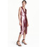 H&M Cekinowa sukienka w serek 0446212002 Różowy