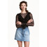 H&M Krótka spódnica dżinsowa 0454090017 Niebieski denim