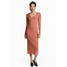 H&M Długa sukienka w prążki 0461382003 Rdzawy
