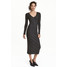 H&M Długa sukienka w prążki 0461382003 Ciemnoszary melanż