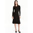 H&M Dzianinowa sukienka 0461703001 Czarny