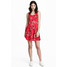 H&M Dżersejowa sukienka 0467302019 Czerwony/Kwiaty