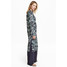 H&M Wzorzysta sukienka 0502548002 Naturalna biel/Niebieski