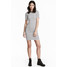 H&M Sukienka z dżerseju w prążki 0406264015 Czarny/Białe paski