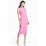H&M Sukienka bodycon 0484641004 Różowy