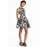H&M Wzorzysta sukienka satynowa 0518759002 Pudrowy/Wzór
