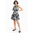 H&M Wzorzysta sukienka satynowa 0518759001 Czarny/Kwiaty