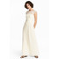H&M Długa sukienka z koronką 0483652003 Naturalna biel