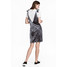 H&M Kreszowana sukienka z aksamitu 0515970003 Ciemnoszary