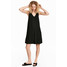 H&M Dżersejowa sukienka w serek 0491168007 Czarny