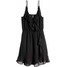 H&M Kopertowa sukienka z falbanami 0494023006 Czarny