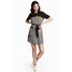 H&M Sukienka z aplikacjami 0507237001 Czarny/Biały/Krata