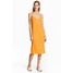 H&M Dżersejowa sukienka do kolan 0526130002 Żółty
