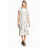 H&M Sukienka z krepy 0479633001 Naturalna biel/Kwiaty