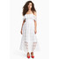H&M Sukienka z odkrytymi ramionami 0484134006 Biały