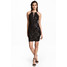 H&M Krótka sukienka z koronki 0490196002 Czarny