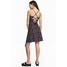 H&M Krótka sukienka z dżerseju 0488491004 Czarny/Wzór