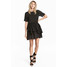 H&M Sukienka z ażurowym haftem 0479635003 Prawie czarny