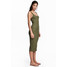 H&M Sukienka w prążki 0272591001 Ciemny oliwkowozielony