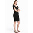 H&M Sukienka z dżerseju w prążki 0478672001 Czarny