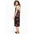 H&M Sukienka na ramiączkach 0489221002 Czarny/Kwiaty
