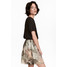 H&M Kreszowana spódnica z szyfonu 0483011004 Naturalna biel/Liść