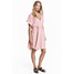H&M Sukienka z dekoltem w serek 0530248001 Jasnoróżowy