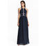 H&M Długa sukienka 0490163003 Ciemnoniebieski