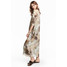 H&M Wzorzysta sukienka 0521020001 Naturalna biel/Liść
