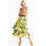 H&M Bawełniana sukienka 0511633003 Biały/Żółty wzór