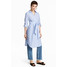 H&M Bawełniana sukienka kopertowa 0525568002 Niebieski/Białe paski