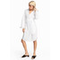 H&M Bawełniana sukienka kopertowa 0525568001 Biały