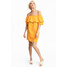 H&M Sukienka z odkrytymi ramionami 0535662002 Pomarańczowy