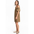 H&M Sukienka z odkrytymi ramionami 0488310001 Beżowy khaki