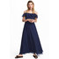 H&M Długa sukienka z szyfonu 0514677001 Ciemnoniebieski
