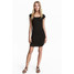 H&M Dopasowana sukienka z dżerseju 0537217001 Czarny