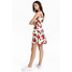 H&M Dżersejowa sukienka 0467302030 Biały/Róże