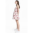 H&M Krótka sukienka 0504113001 Biały/Kwiaty