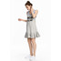 H&M Dżersejowa sukienka w serek 0516806002 Szary melanż
