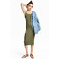 H&M Sukienka w prążki 0272591023 Ciemny oliwkowozielony