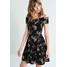 Dorothy Perkins FLORAL BARDOT Sukienka z dżerseju black DP521C151