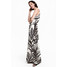 H&M Długa sukienka w serek 0509631001 Biały/Liść palmowy